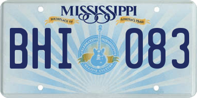 MS license plate BHI083