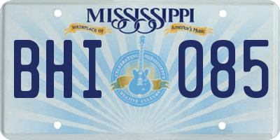 MS license plate BHI085