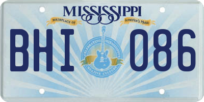 MS license plate BHI086