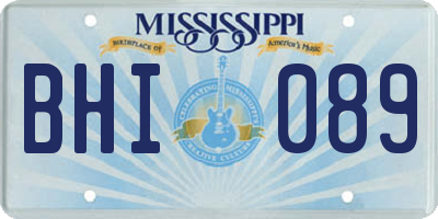 MS license plate BHI089