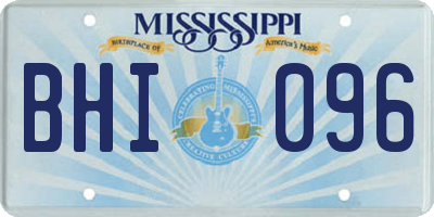 MS license plate BHI096