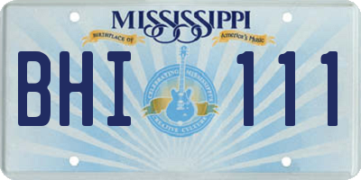 MS license plate BHI111
