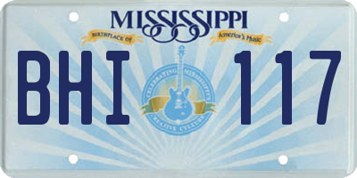 MS license plate BHI117