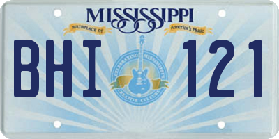 MS license plate BHI121