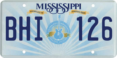 MS license plate BHI126