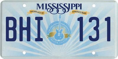 MS license plate BHI131
