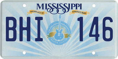 MS license plate BHI146