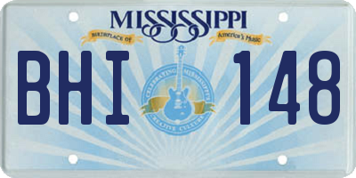 MS license plate BHI148