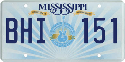 MS license plate BHI151