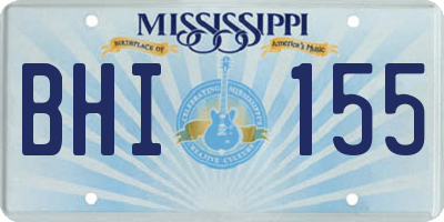 MS license plate BHI155