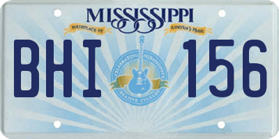 MS license plate BHI156
