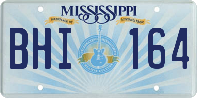 MS license plate BHI164