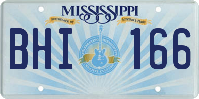 MS license plate BHI166