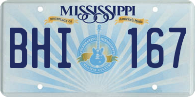 MS license plate BHI167