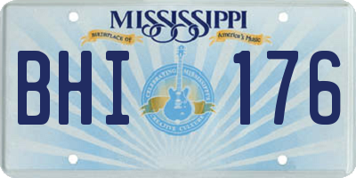 MS license plate BHI176