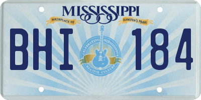 MS license plate BHI184