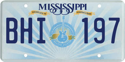 MS license plate BHI197