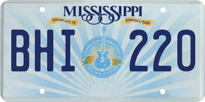 MS license plate BHI220