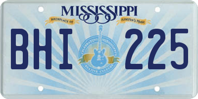 MS license plate BHI225