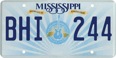 MS license plate BHI244