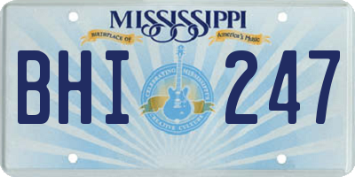 MS license plate BHI247