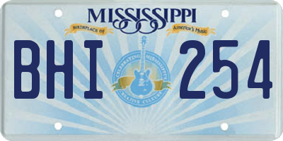MS license plate BHI254