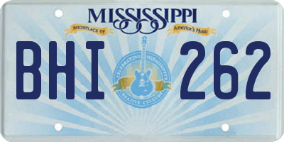 MS license plate BHI262