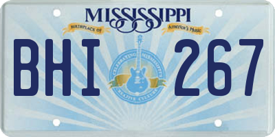 MS license plate BHI267
