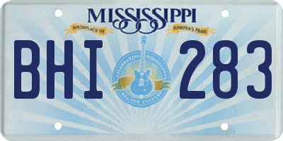 MS license plate BHI283