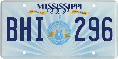 MS license plate BHI296