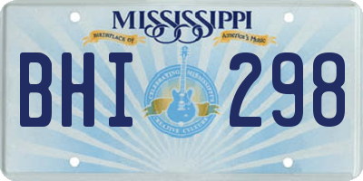 MS license plate BHI298