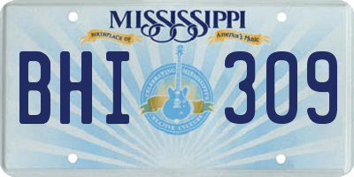 MS license plate BHI309