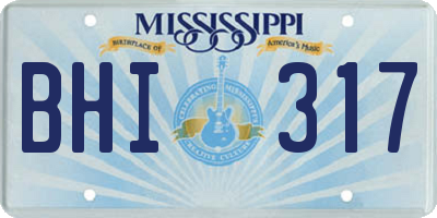 MS license plate BHI317
