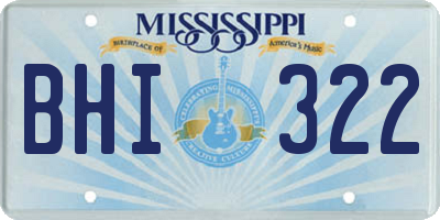 MS license plate BHI322