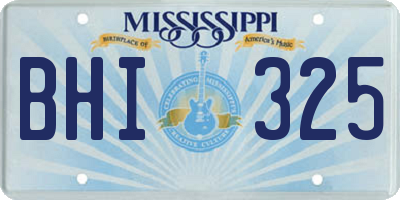 MS license plate BHI325