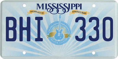 MS license plate BHI330