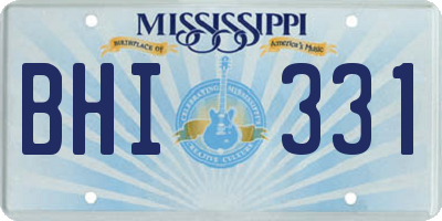 MS license plate BHI331
