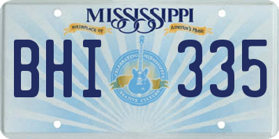 MS license plate BHI335