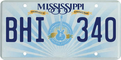MS license plate BHI340