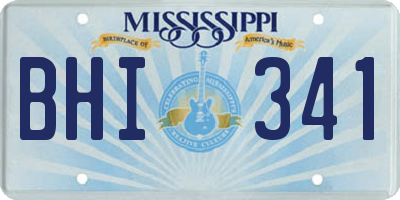 MS license plate BHI341