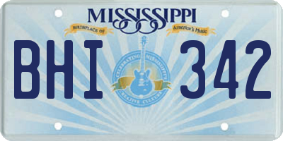 MS license plate BHI342