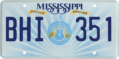 MS license plate BHI351