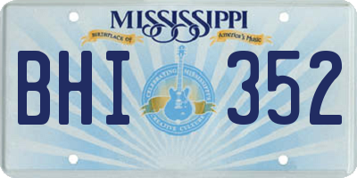 MS license plate BHI352