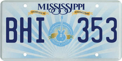 MS license plate BHI353
