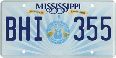 MS license plate BHI355