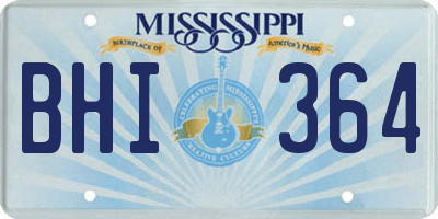 MS license plate BHI364