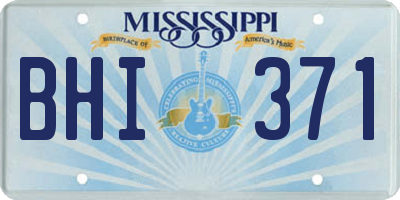 MS license plate BHI371