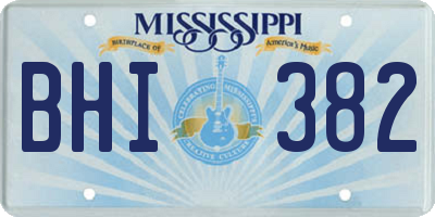 MS license plate BHI382