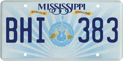 MS license plate BHI383