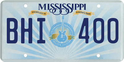 MS license plate BHI400